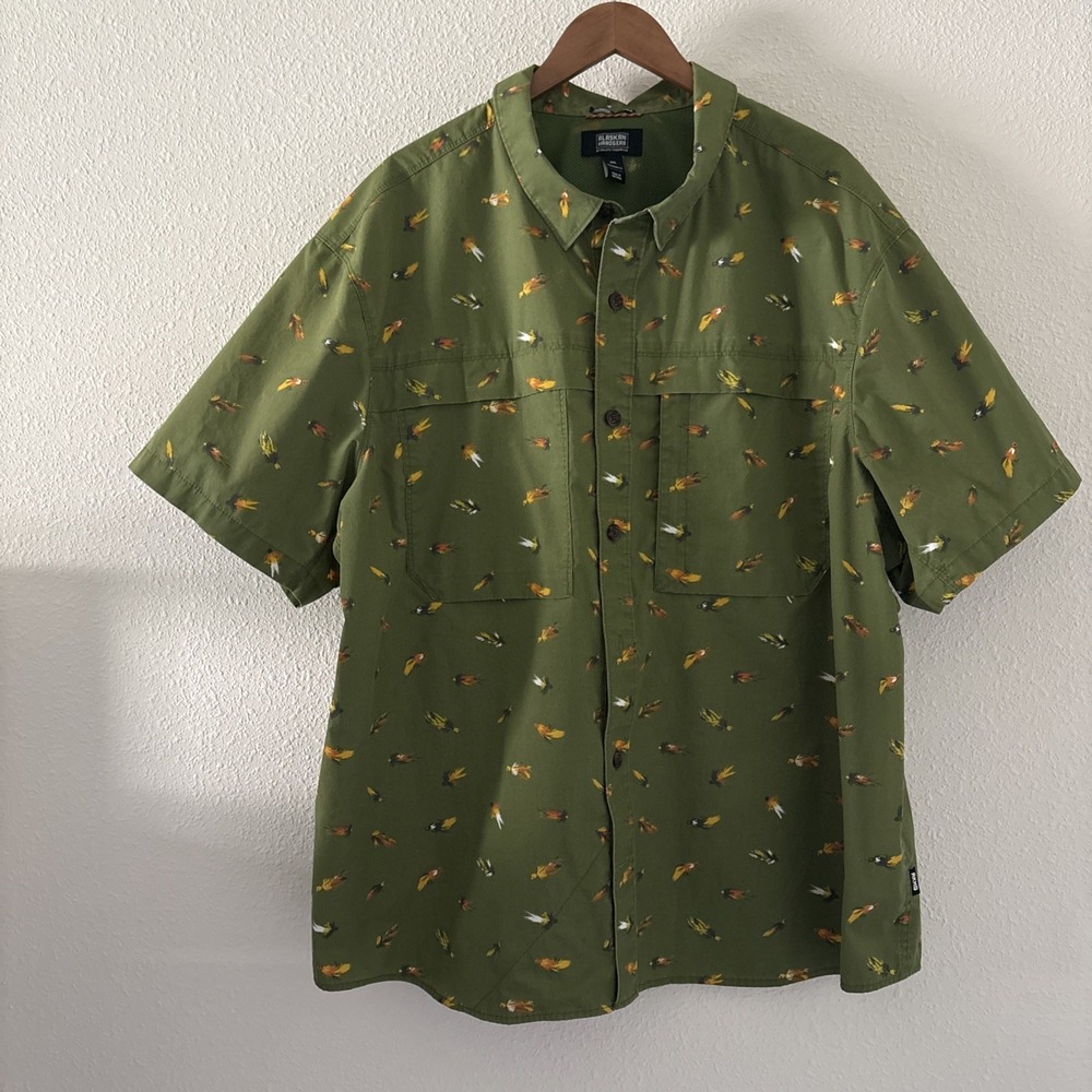 Alaskan Hardgear Men's‎ Fishing Shirt 3XL Duluth Green Fly Fishing Short Sleeve